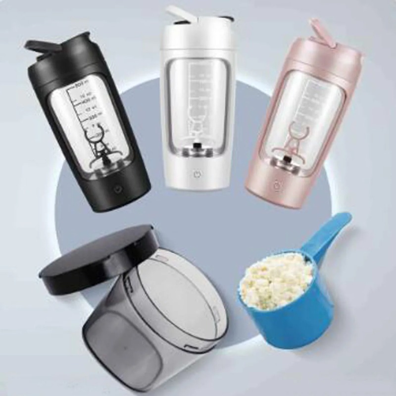 Protein Shaker Bottle - Botella Mezcladora de Proteínas Eléctrica Portátil,