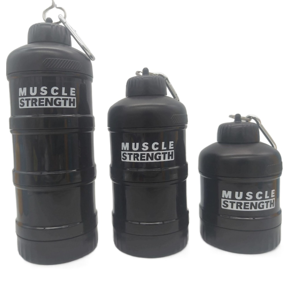 Protein Shaker Bottle - Caja de polvo portátil de 1/2/3