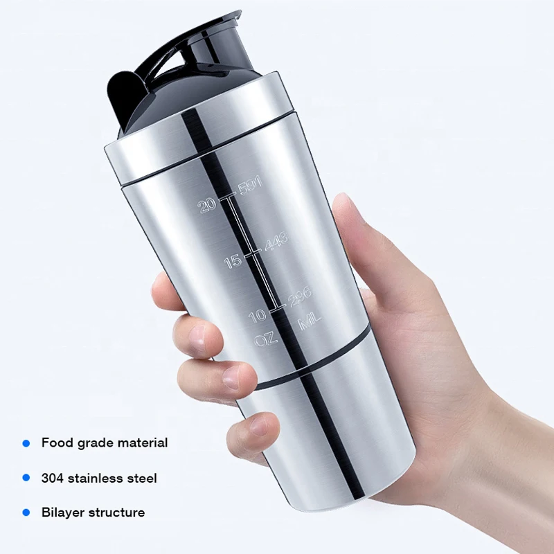 Nutrition For Fitness And Sports - Taza agitadora de proteínas de acero