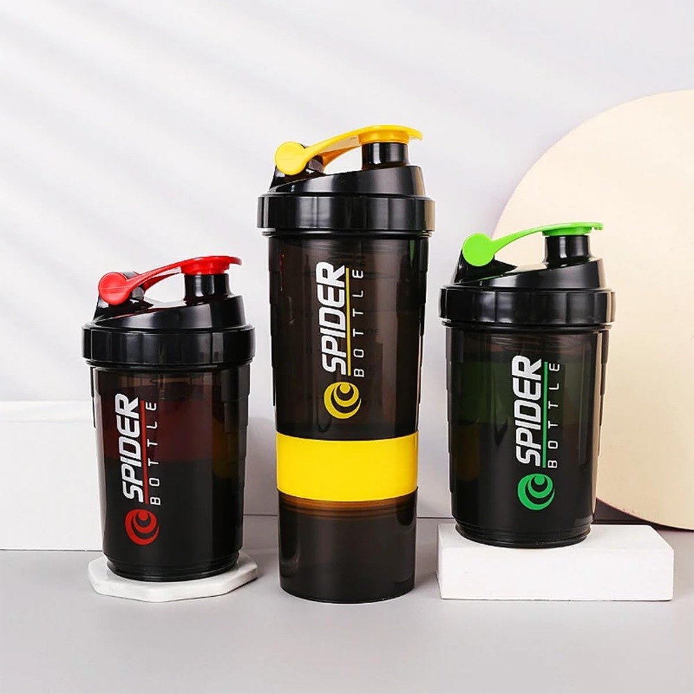 Protein Shaker Bottle - Agitador de 3 capas, botella de