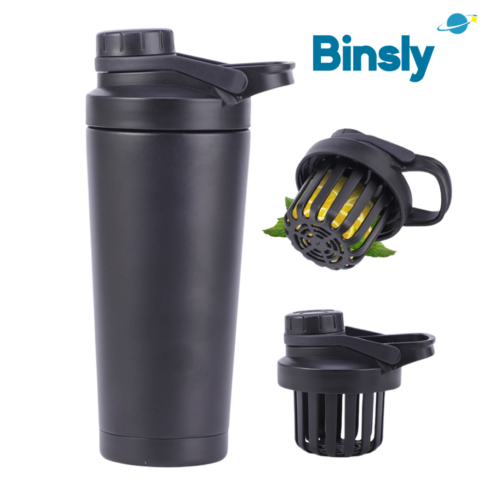 Protein Shaker Bottle - Botella agitadora portátil de acero inoxidable