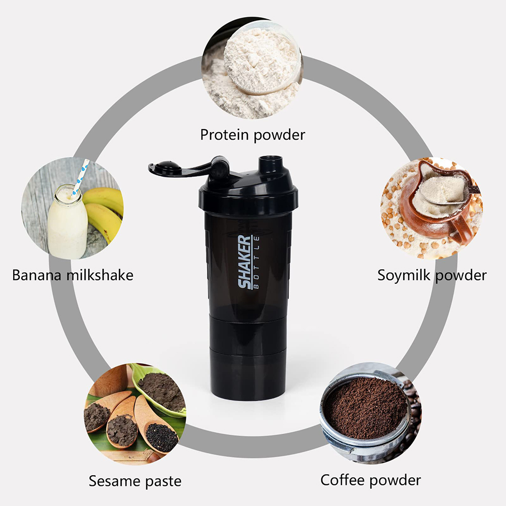 Agitador de 3 capas, botella d - Protein Shaker Bottle reseña y precio